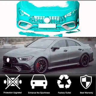 Накладки на передній бампер (для CLA45 AMG SD, Карбон) фото 2