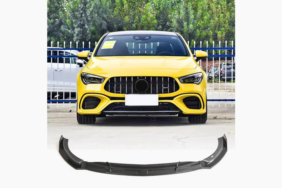 Mercedes CLA C118 2019- рр. Накладка на передній бампер Lip (для CLA45 AMG SD, Карбон) Фото 1