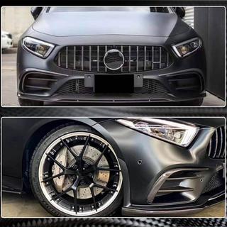 Накладки на передній бампер (для AMG-Line 2018-2020, Карбон) фото 4