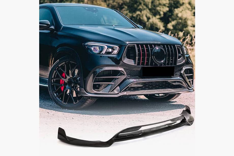 Mercedes GLE coupe C167 2019- рр. Накладки на передній бампер Lip (GLE63 AMG, Карбон) Фото 1
