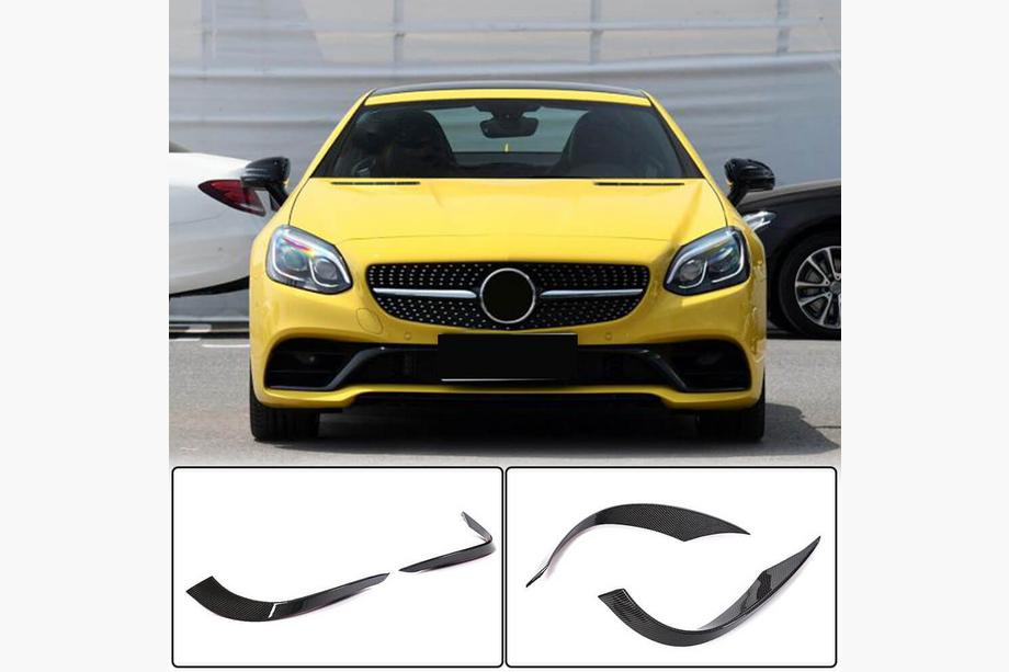 Mercedes SLK R172 2011-2016 рр. Накладки на передній бампер (для Base 2016-2020, Карбон) Фото 1