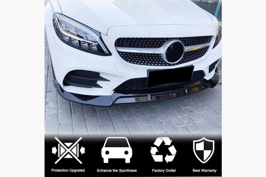 Mercedes C-class W206 2022- рр. Накладка на передній бампер Lip (для AMG-Line, Карбон) Фото 2