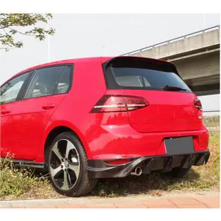 Дифузор заднього бампера V1 (для Base/GTI HB 2012-2017, Карбон) фото 3