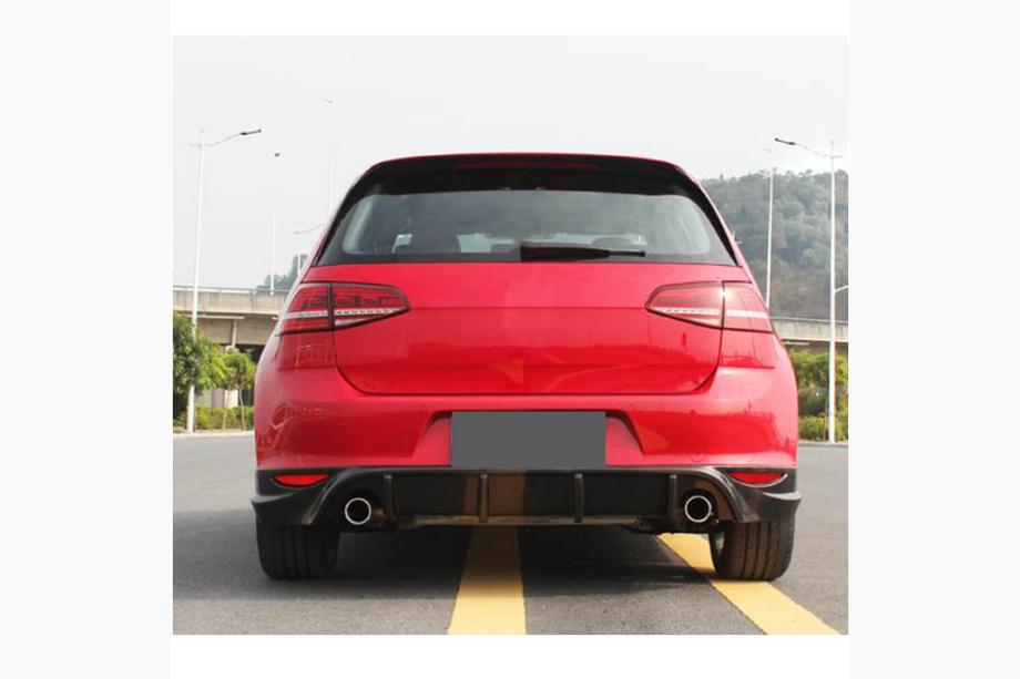 Volkswagen Golf 7/E-Golf 2012-2020 рр. Дифузор заднього бампера V1 (для Base/GTI HB 2012-2017, Карбон) Фото 2