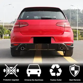 Дифузор заднього бампера V2 (для Base/GTI HB 2012-2017, Карбон) фото 2