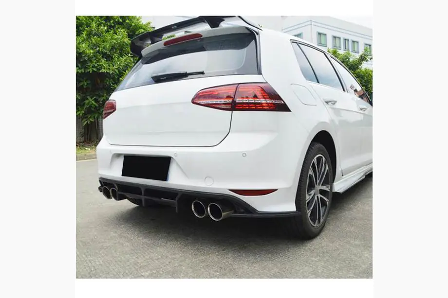 Volkswagen Golf 7/E-Golf 2012-2020 рр. Дифузор заднього бампера (для R-Line HB 2012-2017, Карбон) Фото 2