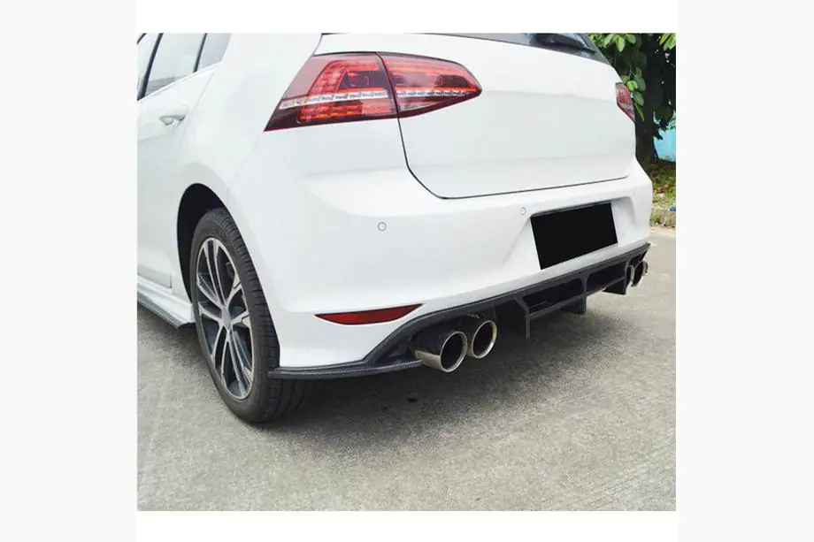 Volkswagen Golf 7/E-Golf 2012-2020 рр. Дифузор заднього бампера (для R-Line HB 2012-2017, Карбон) Фото 3
