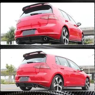 Дифузор заднього бампера V3 (для Base/GTI HB 2012-2017, Карбон) фото 3