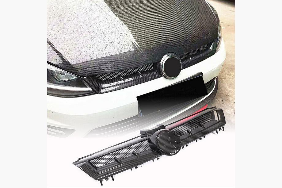 Volkswagen Golf 7/E-Golf 2012-2020 рр. Решітка радіатора (для HB 2012-2017, Сухий Карбон) Image