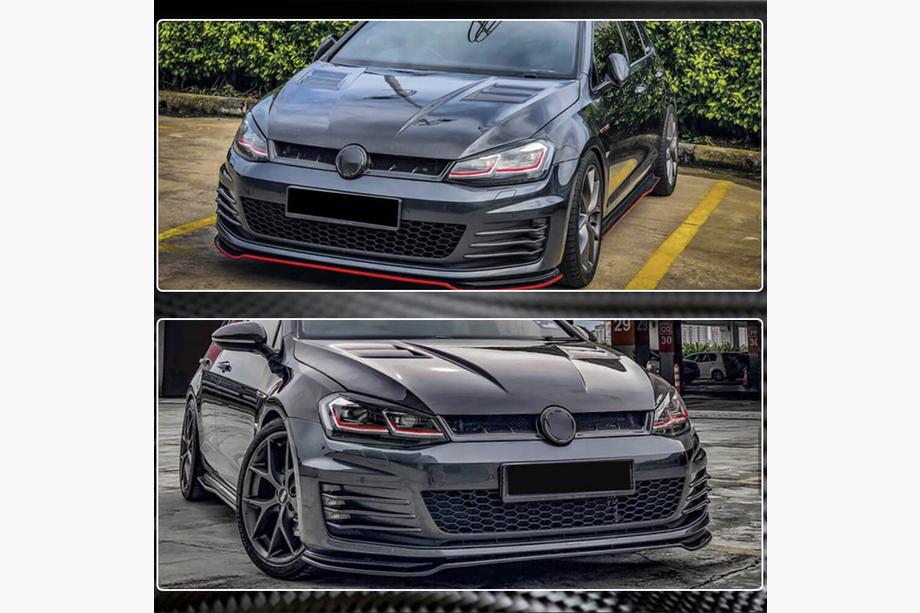Volkswagen Golf 7/E-Golf 2012-2020 рр. Решітка радіатора (для HB 2012-2017, Сухий Карбон) Фото 6