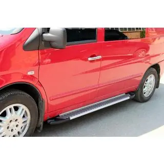 Бокові пороги Line (2 шт., алюм.) Mercedes Vito W638 1996-2003 рр. фото 3