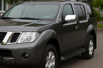Nissan Pathfinder R51 2005-2014 рр. Накладки на дзеркала (2 шт, нерж.) фото 1