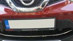 Nissan Qashqai 2014-2021 рр. Накладка на передній бампер (2014-2017, нерж) фото 5