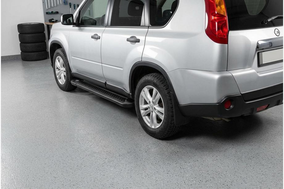 Nissan X-trail T31 2007-2014 рр. Бокові пороги Allmond Black (2 шт., алюм.) Фото 1
