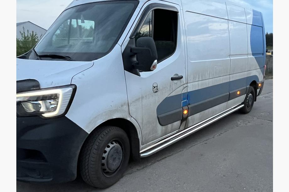 Renault Master 2011-2023 рр. Бокові пороги Premium (2 шт., Нерж.) 60 мм, довга база Фото 9