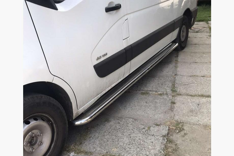 Renault Master 2011-2023 рр. Бокові пороги Premium (2 шт., Нерж.) 60 мм, довга база Фото 2