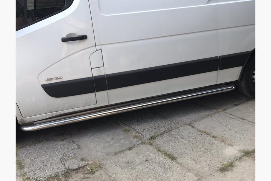 Renault Master 2011-2023 рр. Бокові пороги Premium (2 шт., Нерж.) 60 мм, довга база Фото 3