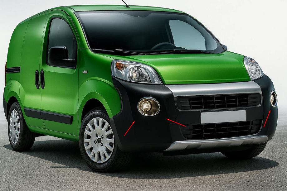 Peugeot Bipper 2008-2017 рр. Накладки на противотуманки верхня модель (2 шт, нерж.) Image