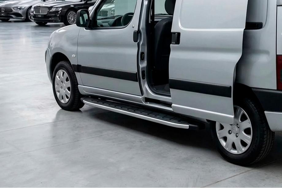 Peugeot Partner 1996-2008 рр. Бокові пороги Fullmond (2 шт, алюм.) Image