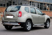 Renault Duster 2008-2017 рр. Задня дуга пряма (нерж.) фото 2