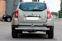 Dacia Duster 2008-2018 рр. Задня дуга пряма (нерж.) фото 5