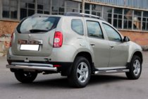 Dacia Duster 2008-2018 рр. Задня дуга пряма (нерж.) фото 4