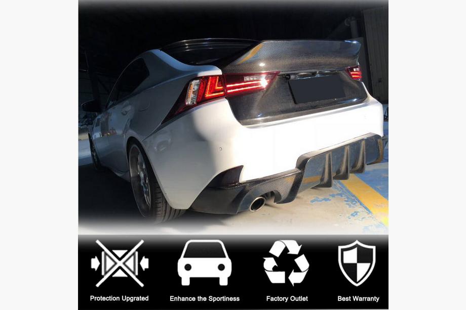 Lexus IS 2013- рр. Дифузор заднього бампера V1 (для Base/F-Sport 2013-2016, Карбон) Фото 2