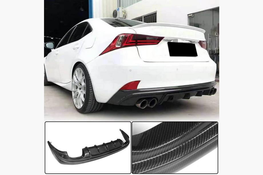 Lexus IS 2013- рр. Дифузор заднього бампера V2 (для Base/F-Sport 2013-2016, Карбон) Фото 1