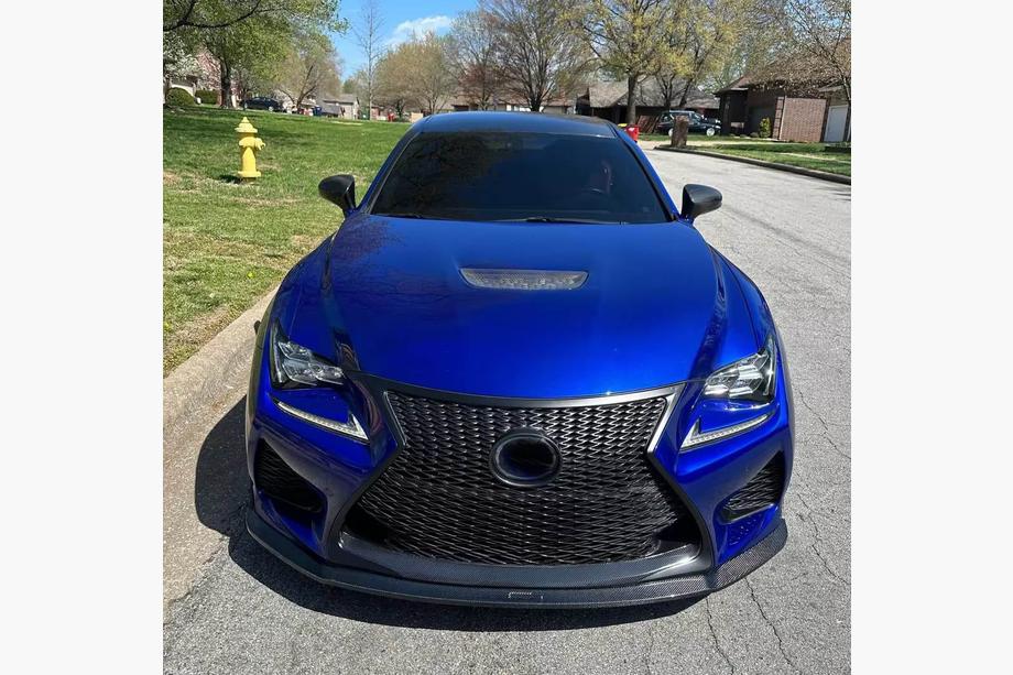 Lexus RC 200t 2014- рр. Накладка на передній Lip (для RC F 2014-2018, Карбон) Фото 2