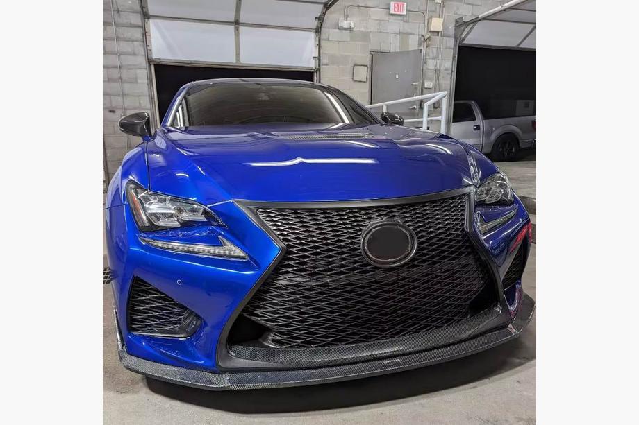Lexus RC 200t 2014- рр. Накладка на передній Lip (для RC F 2014-2018, Карбон) Фото 4