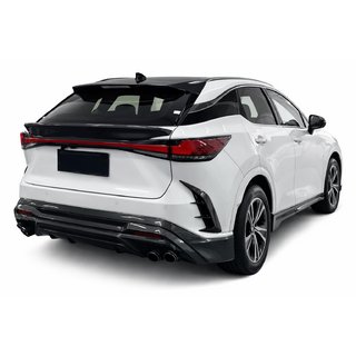 Накладки на задній бампер (Карбон) Lexus RX 2022- рр. фото 3