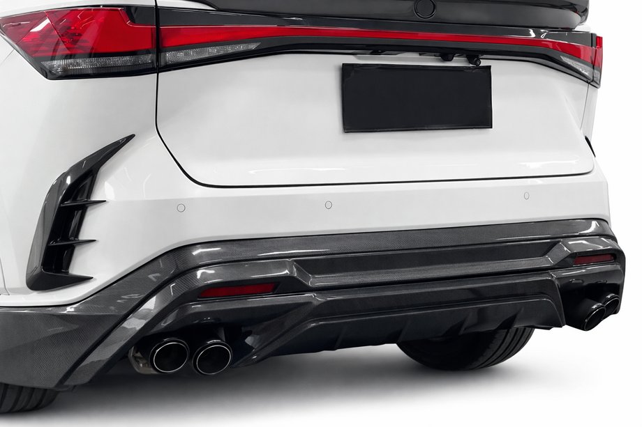 Lexus RX 2022- рр. Накладки на задній бампер (Карбон) Image