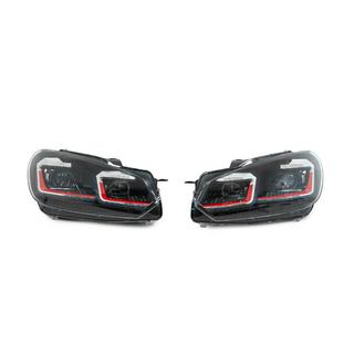 Передні фари Golf 7 Style Red (без блоків, 2 шт) Volkswagen Golf 6 2008-2014 рр. фото 2