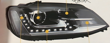 Volkswagen Jetta 2011-2018 рр. Передні фари LED DRL (2 шт) фото 3