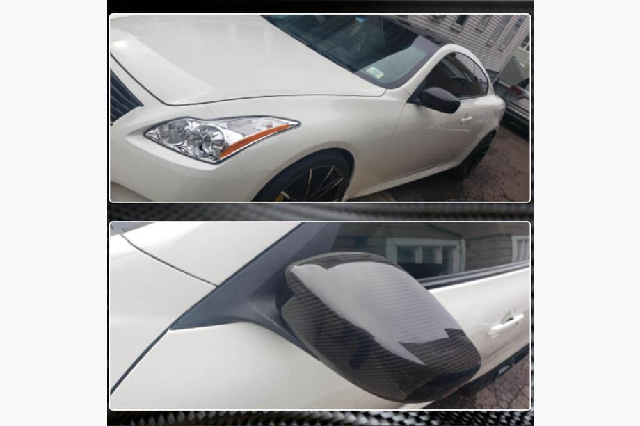 Infiniti G25/G35/37 (V36/CV36) 2006-2015 рр. Накладки на дзеркала (Карбон) Фото 5