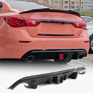 Дифузор заднього бампера V2 (для Q50 Base/Sport 2014-2017, Карбон) фото 1