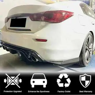 Накладки на задній бампер (для Q50 Base/Sport 2014-2017, Карбон) фото 2