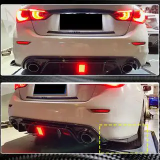 Накладки на задній бампер (для Q50 Base/Sport 2014-2017, Карбон) фото 3