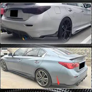 Накладки на задній бампер (для Q50 Base/Sport 2014-2017, Карбон) фото 4