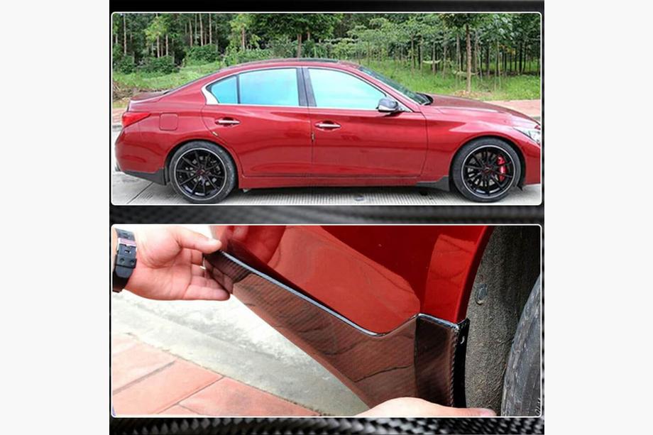 Infiniti Q50/Q60 2013-2024 рр. Бризковики (для Q50 Base/Sport 2014-2017, Карбон) Фото 3