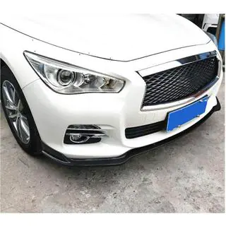 Накладка на передній бампер Lip V1 (для Q50 Base 2014-2017, Карбон) фото 3