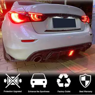 Дифузор заднього бампера V3 (для Q50 Base/Sport 2018-2023, Карбон) фото 3