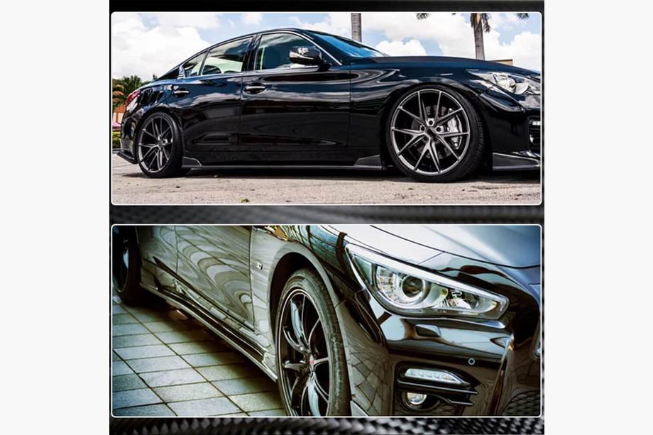 Infiniti Q50/Q60 2013-2024 рр. Бокові пороги V1 (для Q50, Карбон) Фото 5