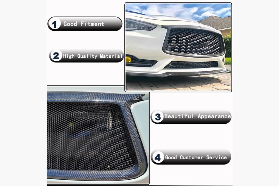 Infiniti Q50/Q60 2013-2024 рр. Обведення решітки радіатора (для Q60 2016-2022, Карбон) Фото 3