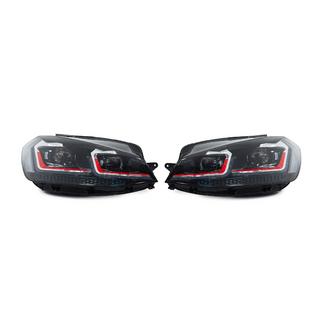 Передні фари Red (2017-2020, 2 шт) Volkswagen Golf 7/E-Golf 2012-2020 рр. фото 2