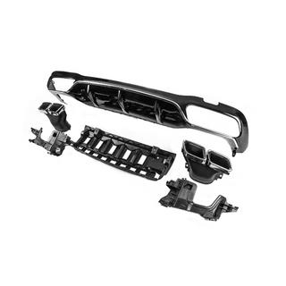 Задній дифузор з насадками Silver (для AMG/AMG-Line, Дизайн E63 2016-2020) фото 2