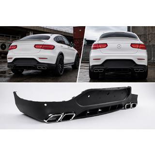 Задній дифузор з насадками Silver (Дизайн AMG63 ) фото 1