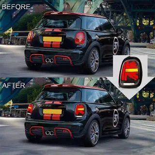 Задні LED ліхтарі в стилі Union Jack Red (2 шт) Mini Cooper F55/56/57 2014-2023 рр. фото 1