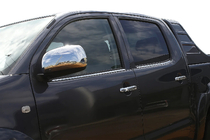 Toyota Hilux 2006-2015 рр. Молдинг скла (4 шт, нерж) фото 1