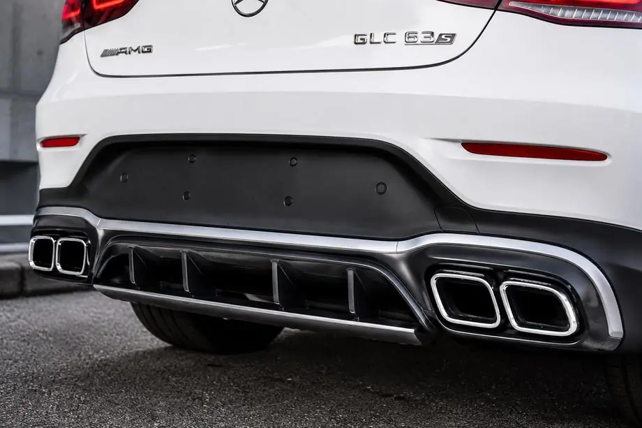 Mercedes GLC coupe C253 2016-2023 рр. Задній дифузор з насадками Silver (Дизайн AMG63 2020-2022) Фото 2